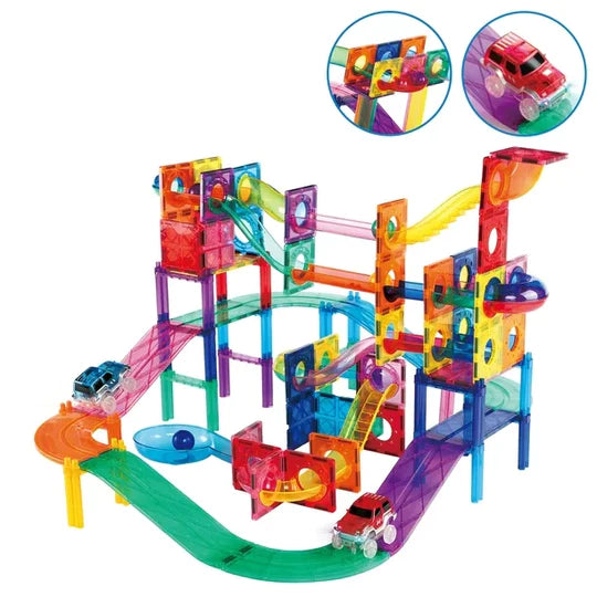 PicassoTiles 150 Pcs Marble Run Magnetic Race Track Kids Toy Set, STEM  Learning Toys for Ages 3+