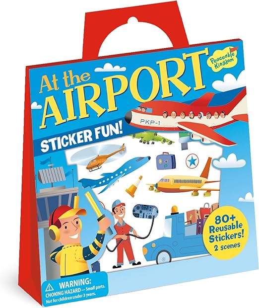 At The Airport Reuseable Sticker Tote - Peaceable Kingdom