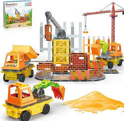 5-in-1 Construction Magnetic Tiles Building Set with Accessories - Picasso Tile