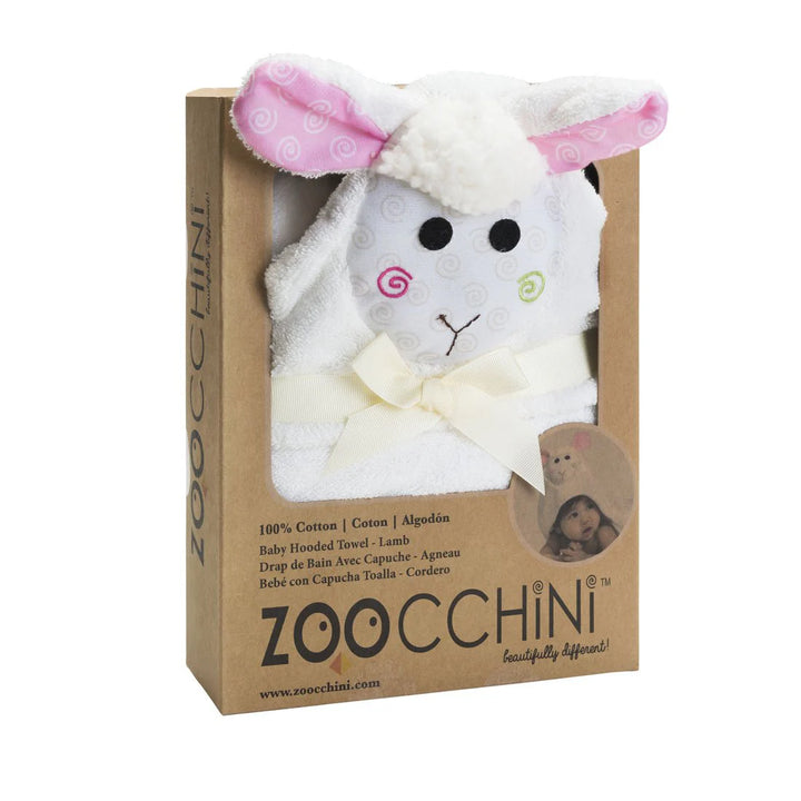 Lola Lamb 0-18m Hooded Bath Towel - Zoocchini