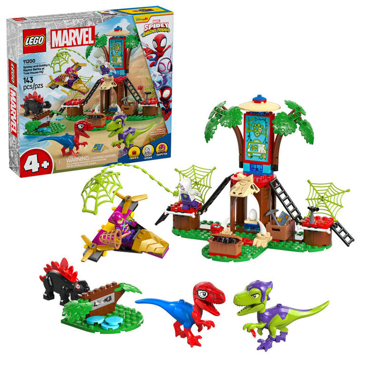 Spidey and Gobby's Raptor Battle at Tree House HQ - Lego Marvel Spidey and Friends