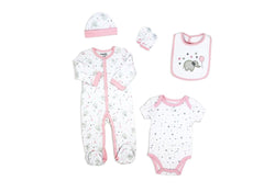 Pink Balloons and Elephant 5pc Gift Set - Sz 3-6 mths