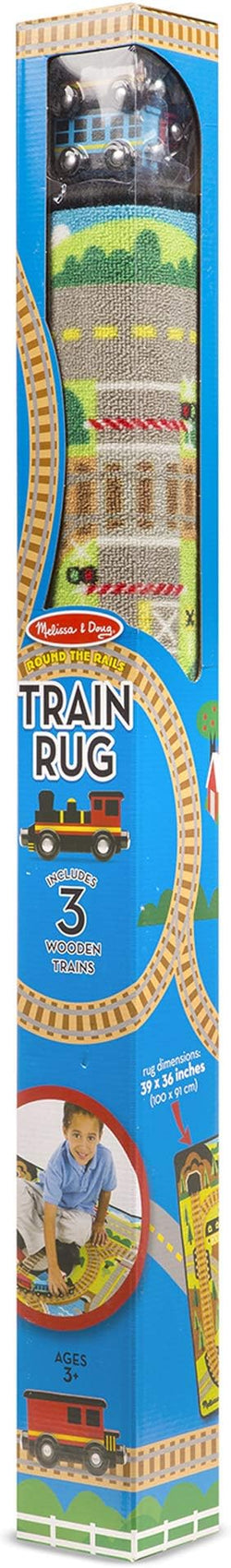 Around the Rails Train Rug & 3 Train Cars - Melissa & Doug