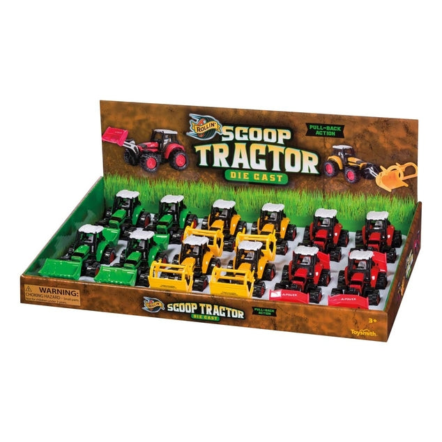 Scoop Tractor - Rollin - Die Cast Pull Back