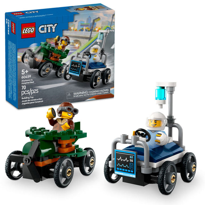 Airplane vs Hospital Bed Race Car Pack - Lego City Great Vehicles