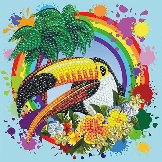 Rainbow Toucan: Crystal Art Card Kit