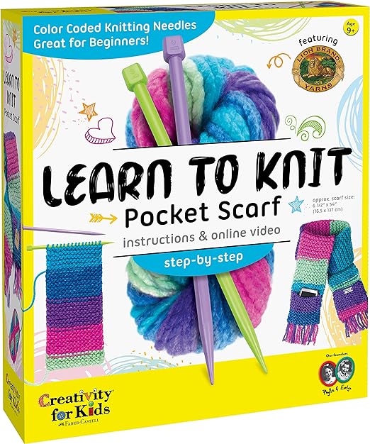 Learn to Knit Pocket Scarf - Creativity For Kids