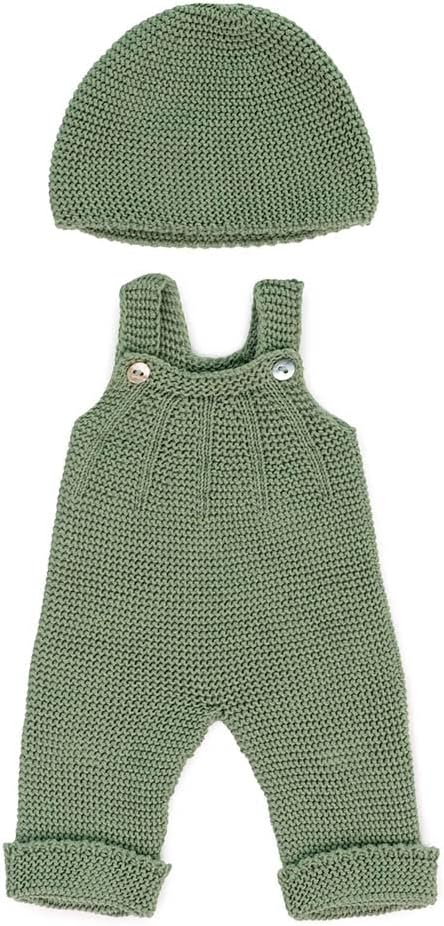 ECO Knitted Outfit Overalls & Beanie Green 15