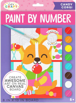 Paint By Number Candy Corgi on Canvas