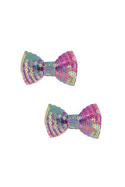 Rainbow Sequins Bows 2pc - Great Pretenders