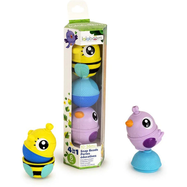 Lalaboom Tube of Educational Beads with 2 Animals