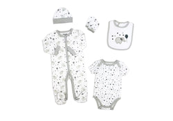 Grey Balloons and Elephants 5pc Set - Sz 6-9 mths