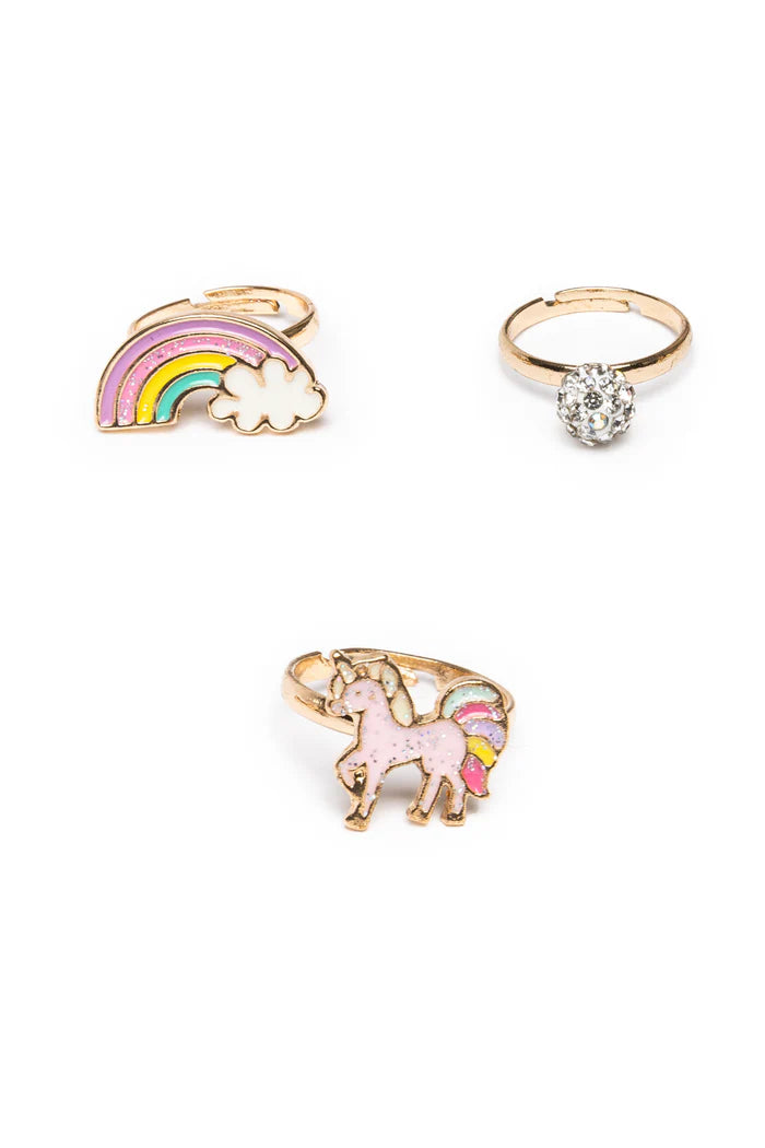 Boutique Unicorn Rainbow Rings 3pc - Great Pretenders