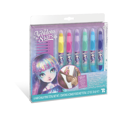 Glitter Hair Chalk Pens - 6pc