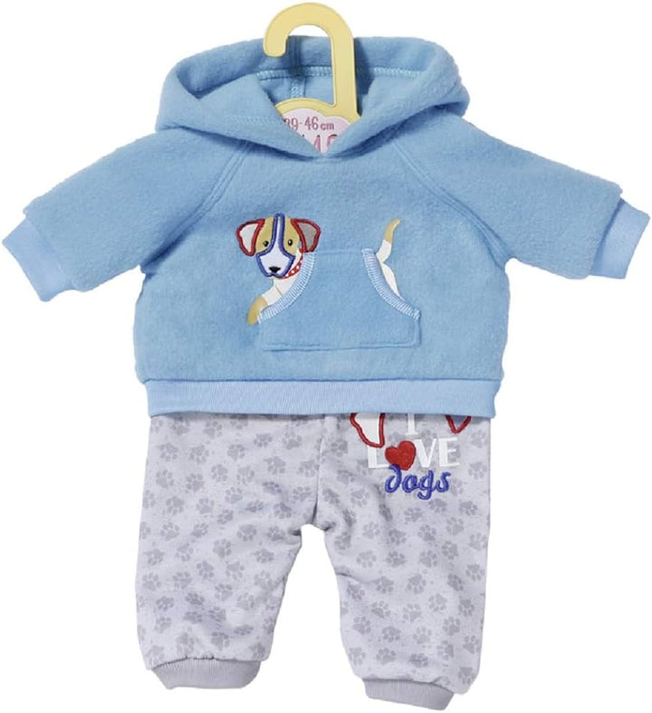 Dolly Moda Jogging Suit Blue Dog print 30cm