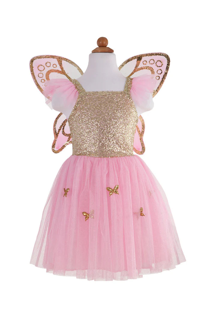 Gold Butterfly Dress with Wings Sz 5-6