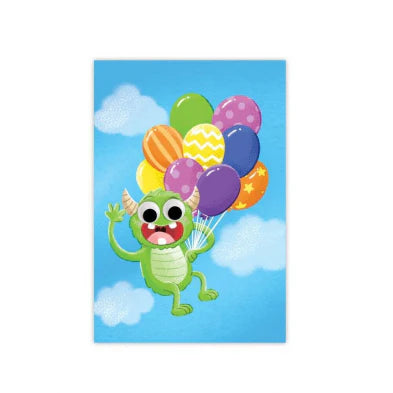 Monsters with Balloons Googly Eyes Small Card