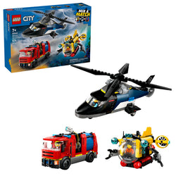 Helicopter, Fire Truck & Submarine Remix - Lego City Great Vehicles