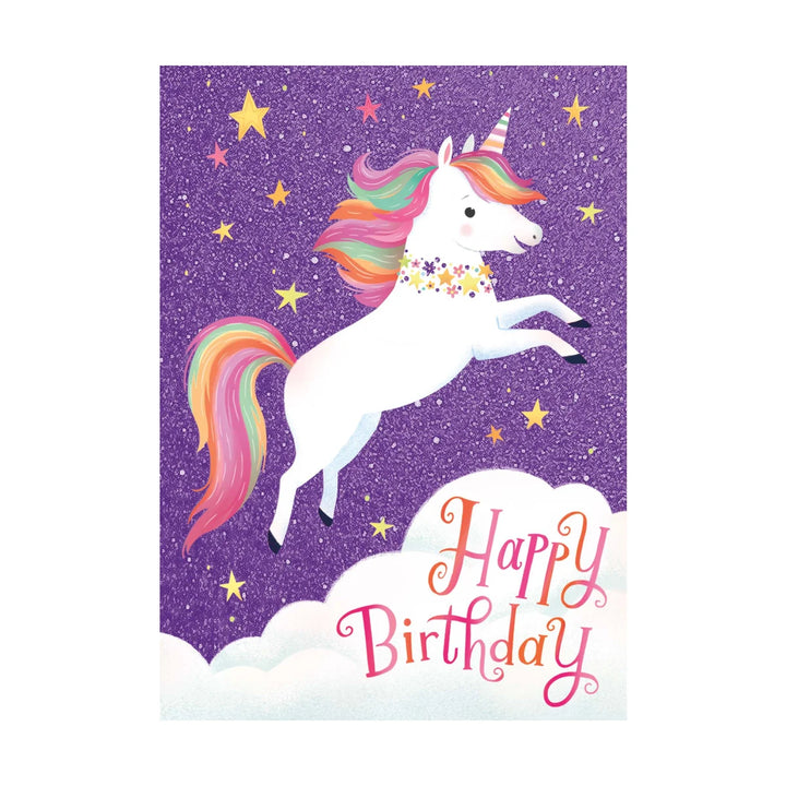 Flying Unicorn Glitter Card