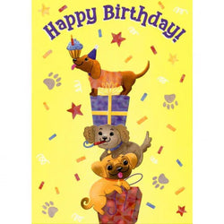 Stacked Dogs Greeting Card