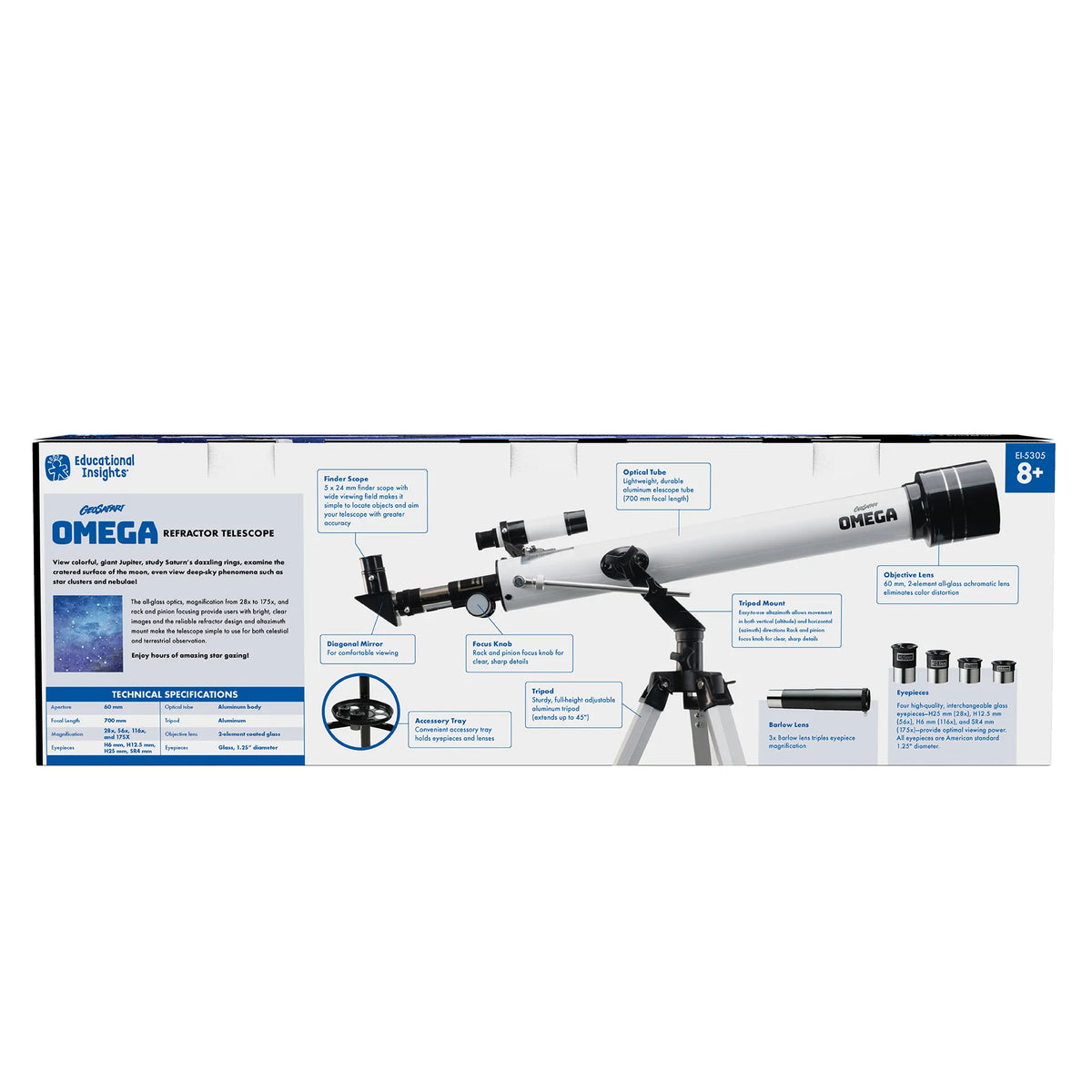 Omega store refractor telescope